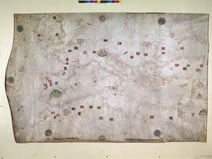 北東大西洋、地中海、黒海の海図 作： Petrus Roselli